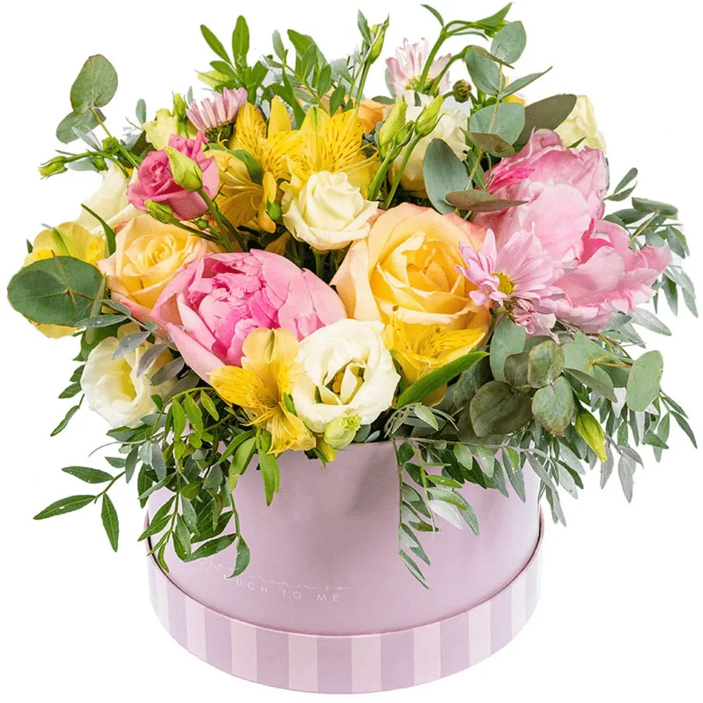 Цветы в коробке «Цветочный бал»