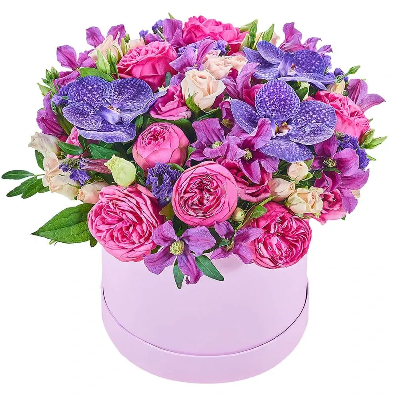 Цветы в коробке «Нежные эмоции»